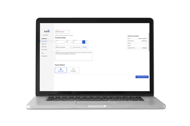Elavon laptop payment
